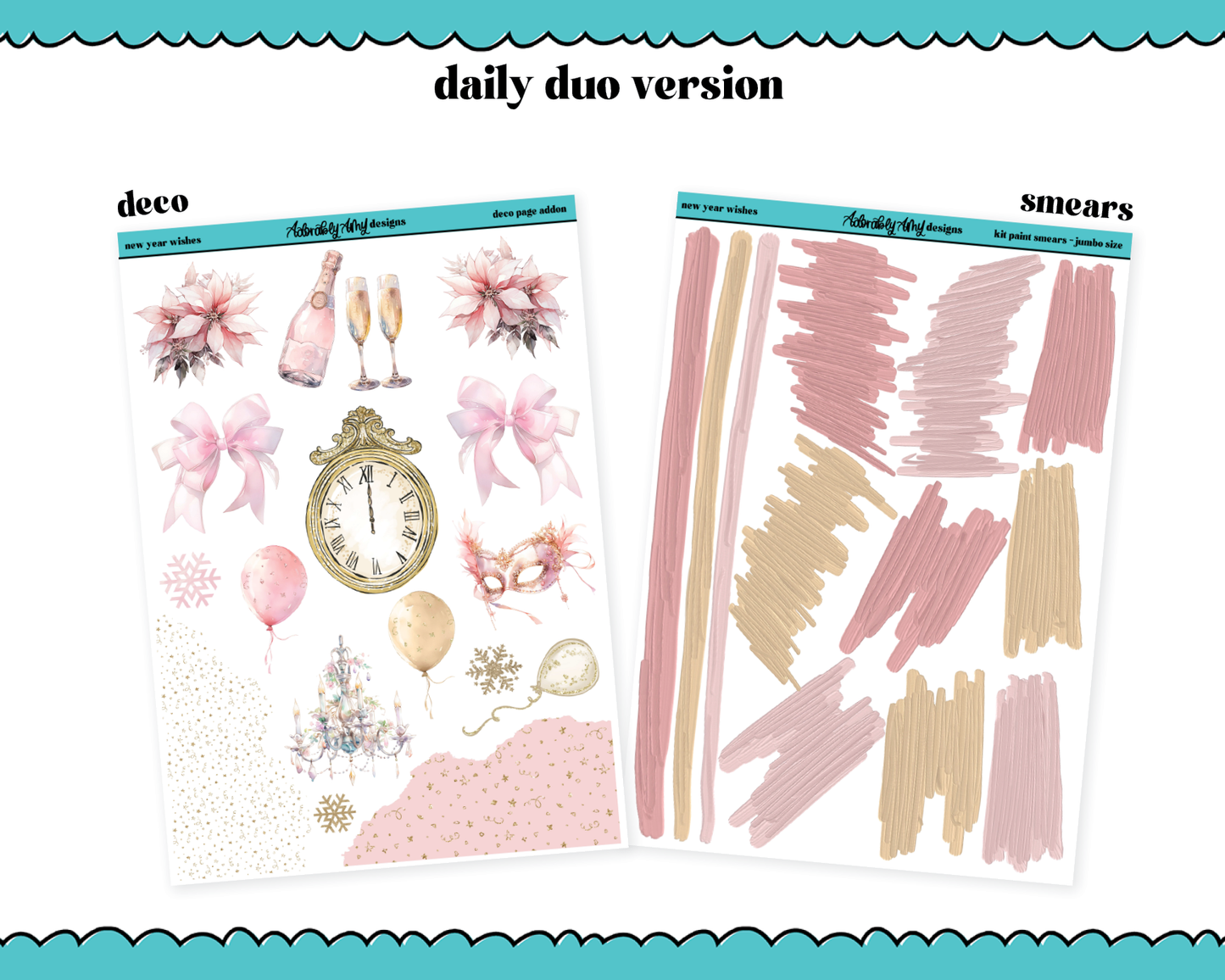 Daily Duo New Years Wishes Weekly Planner Sticker Kit for Daily Duo Planner