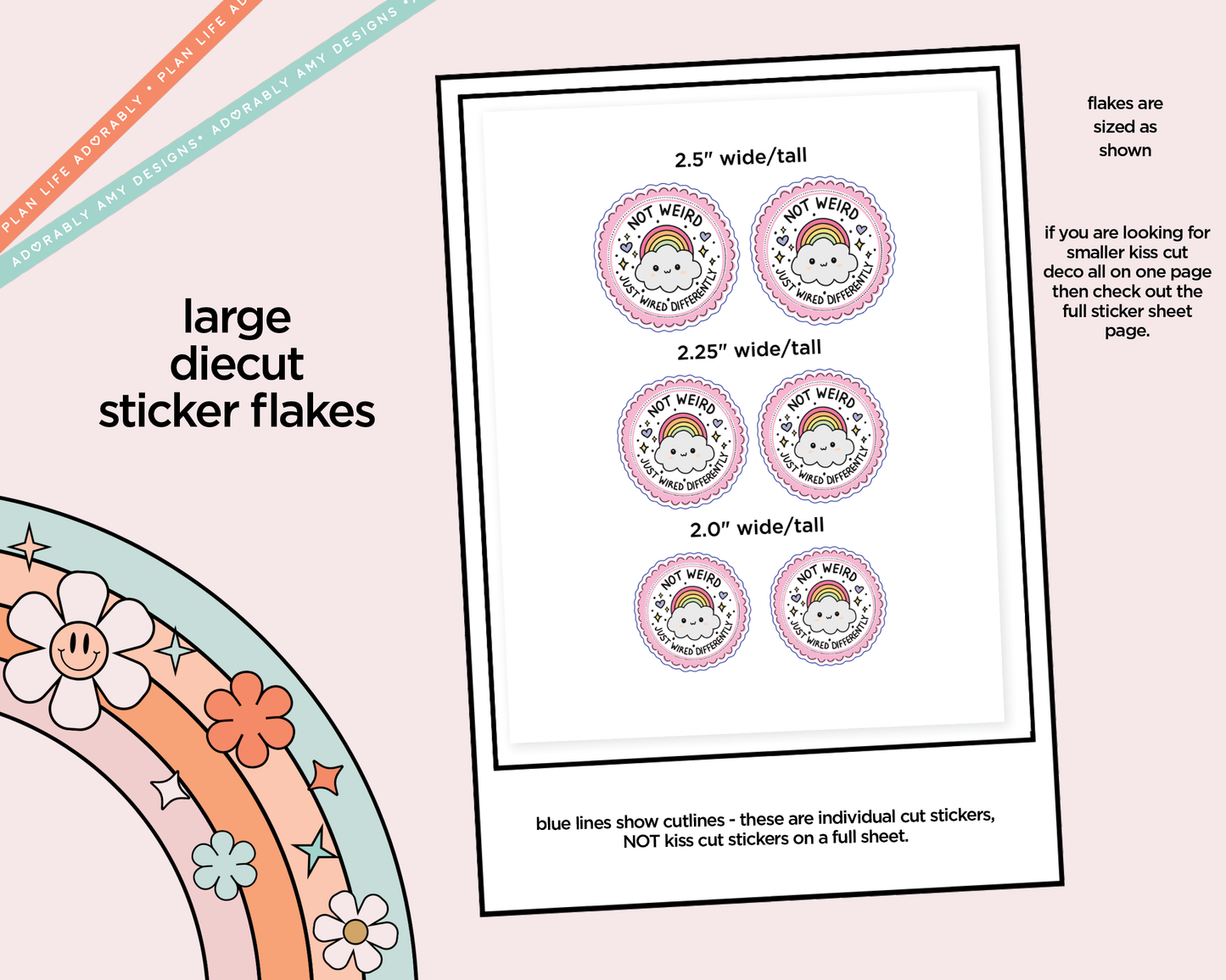 Not Weird, Just Wired Differently Typography Sampler Planner Stickers