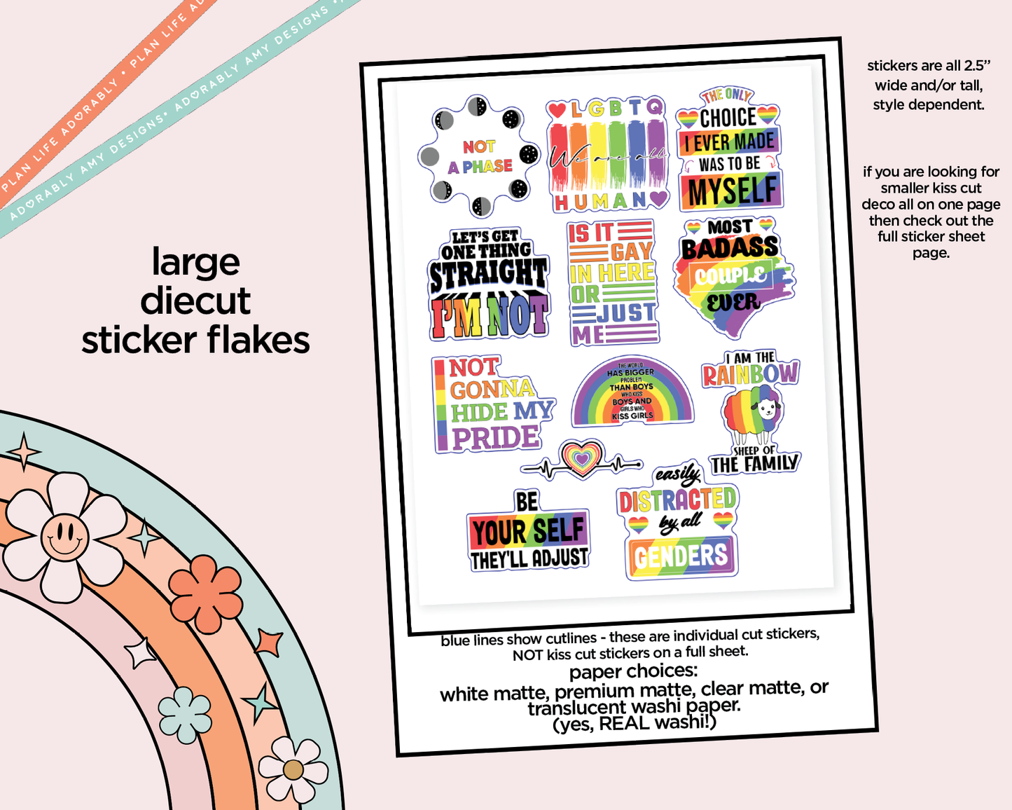 Not a Phase Typography Sampler Planner Stickers