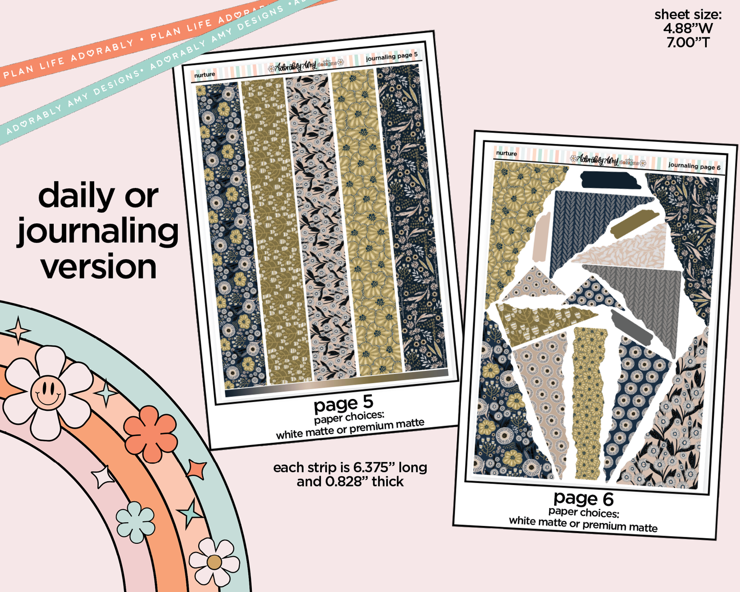 Journaling and Daily Planning Nurture Planner Sticker Kit