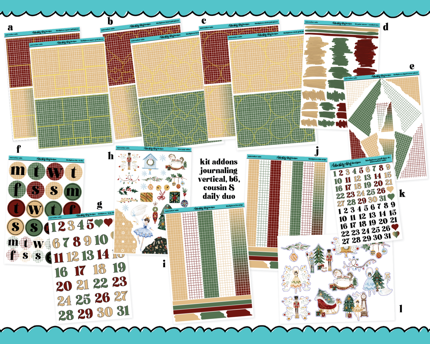 Daily Duo Nutcracker Suite Christmas Themed Weekly Planner Sticker Kit for Daily Duo Planner