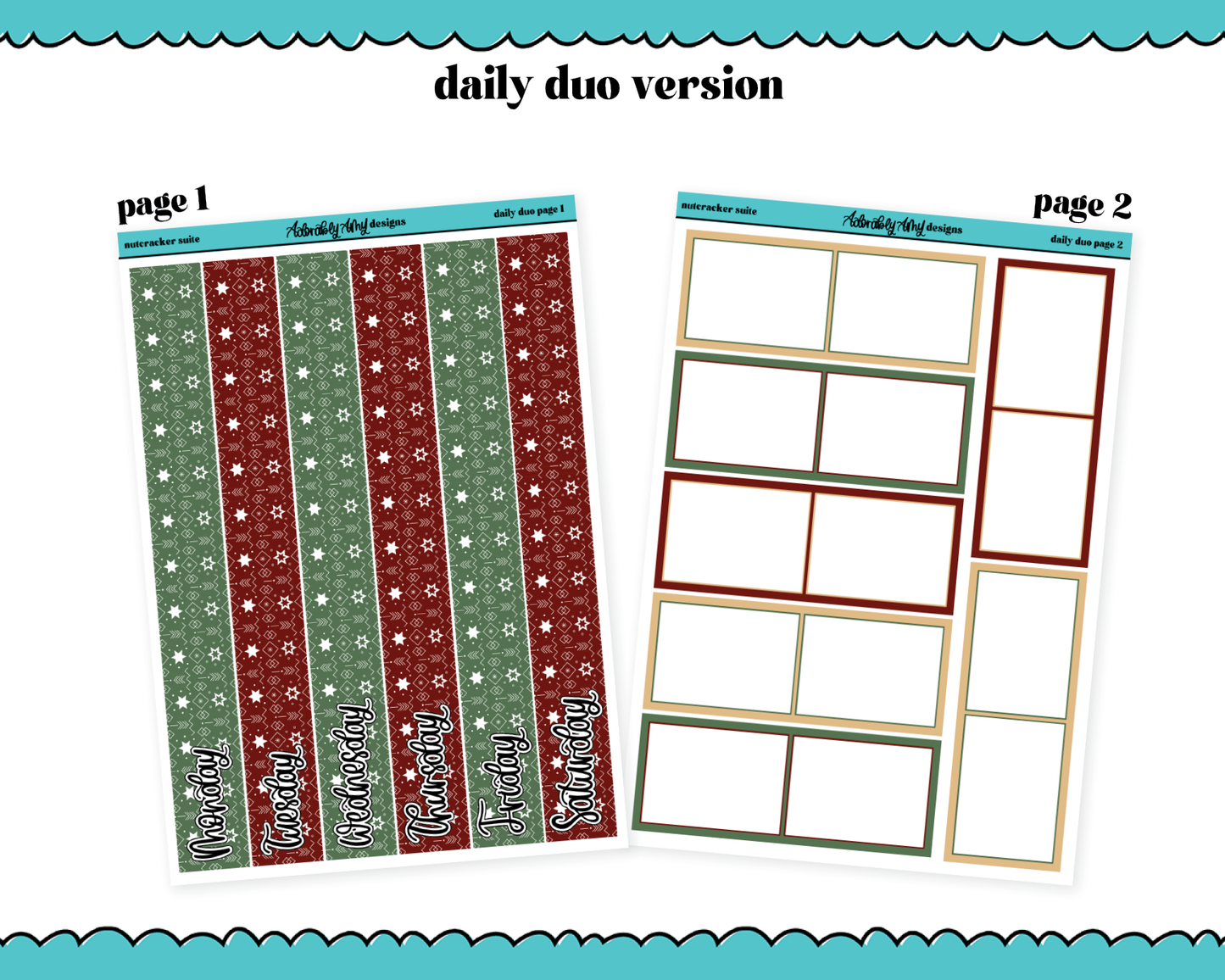 Daily Duo Nutcracker Suite Christmas Themed Weekly Planner Sticker Kit for Daily Duo Planner