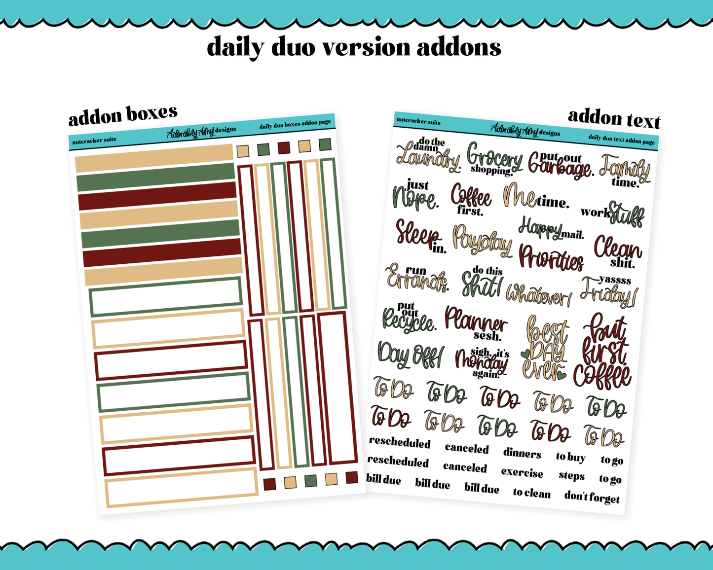 Daily Duo Nutcracker Suite Christmas Themed Weekly Planner Sticker Kit for Daily Duo Planner