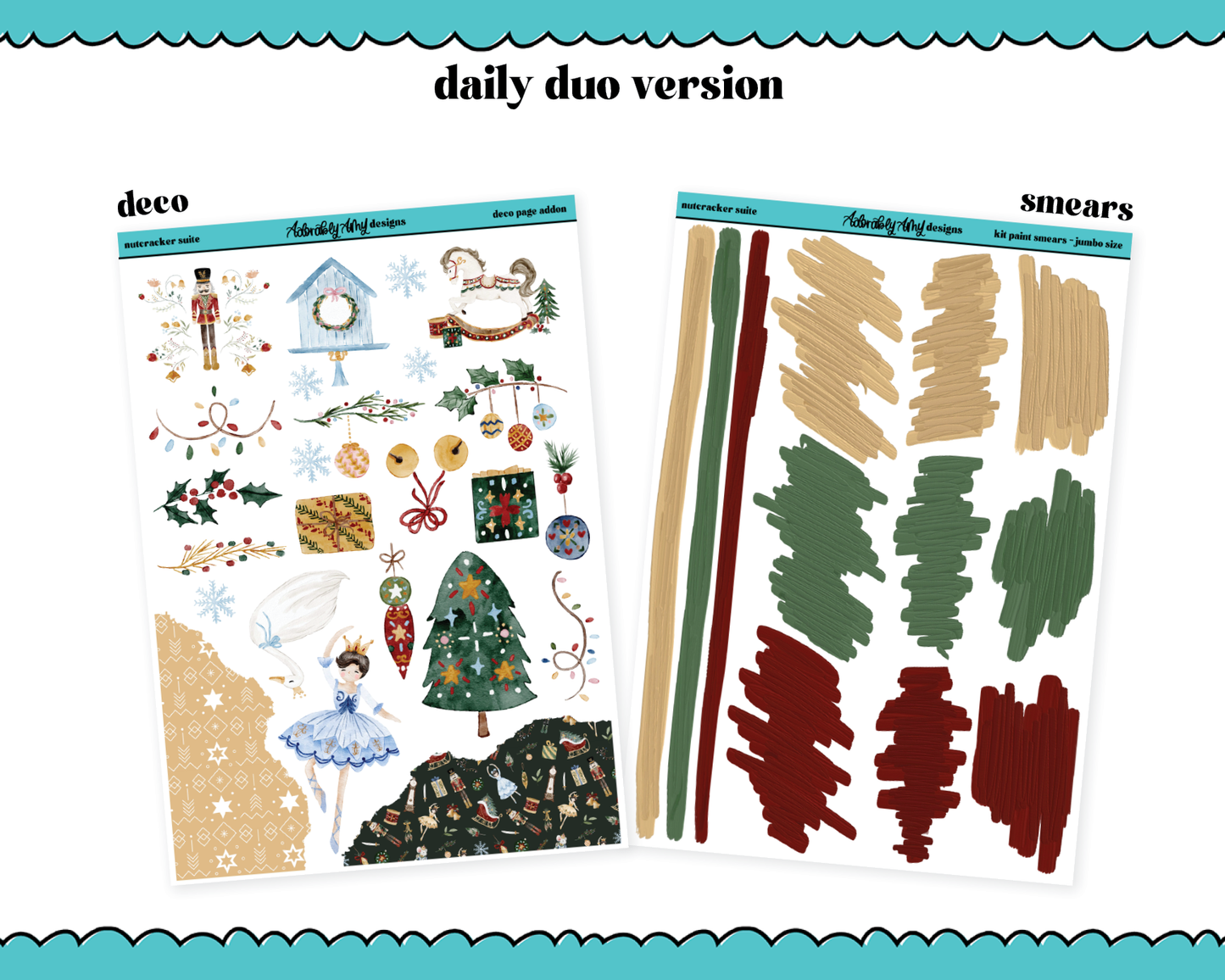 Daily Duo Nutcracker Suite Christmas Themed Weekly Planner Sticker Kit for Daily Duo Planner