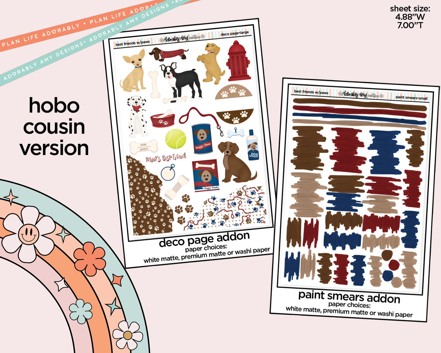 Hobonichi Cousin Weekly Best Friends are Ones with Pawss Planner Sticker Kit for Hobo Cousin or Similar Planners