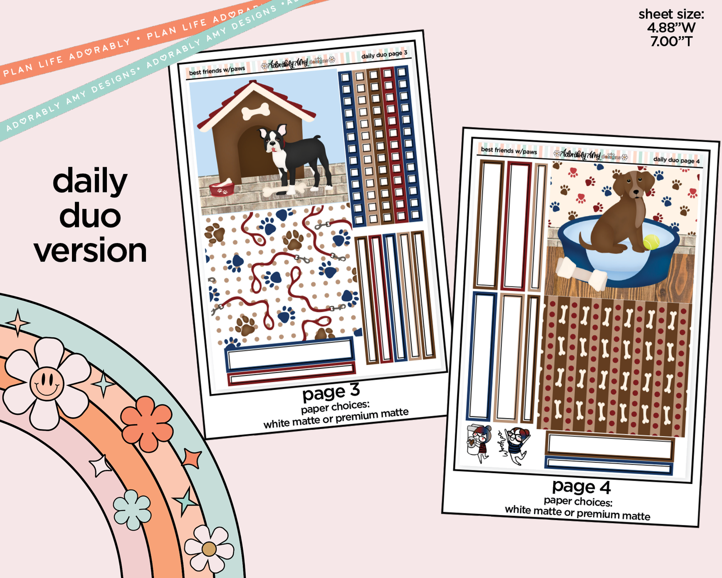 Daily Duo Best Friends are Ones with Paws Weekly Planner Sticker Kit for Daily Duo Planner