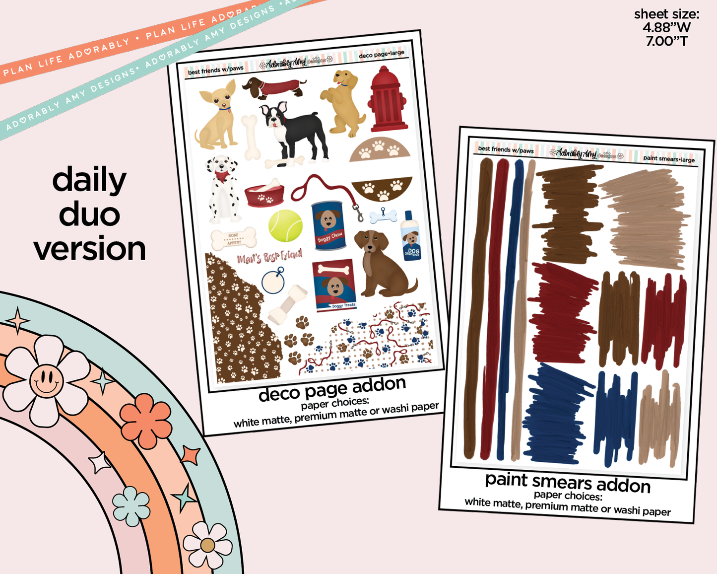 Daily Duo Best Friends are Ones with Paws Weekly Planner Sticker Kit for Daily Duo Planner