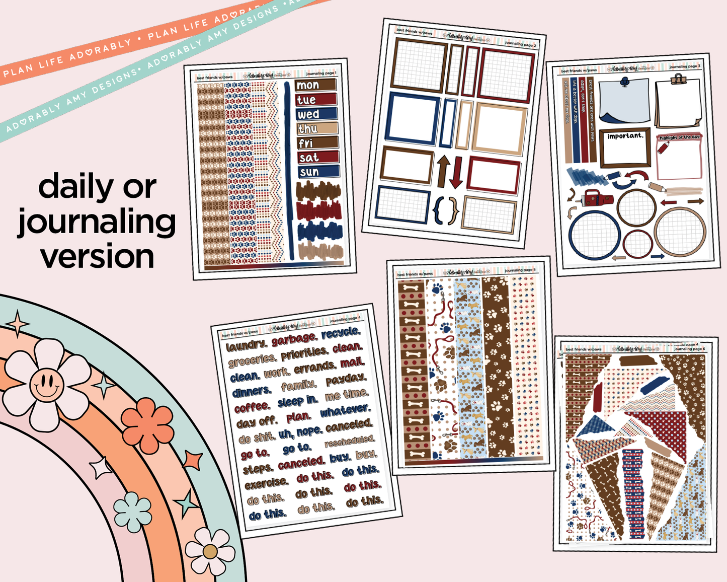 Journaling and Daily Planning Best Friends are Ones with Paws Planner Sticker Kit