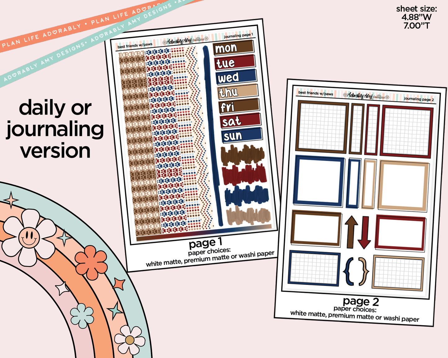 Journaling and Daily Planning Best Friends are Ones with Paws Planner Sticker Kit