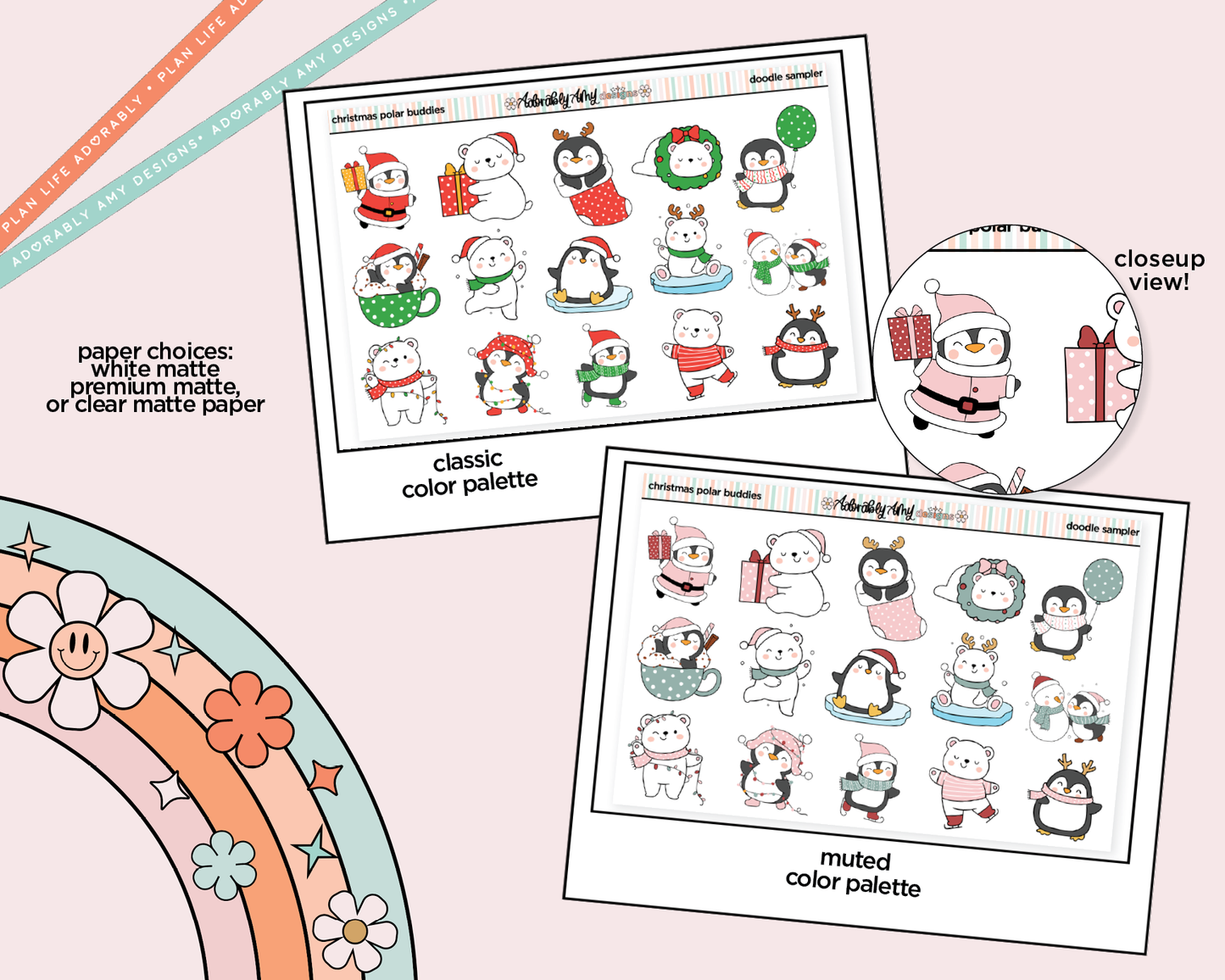 Polar Buddies Kawaii Decorative Planner Stickers