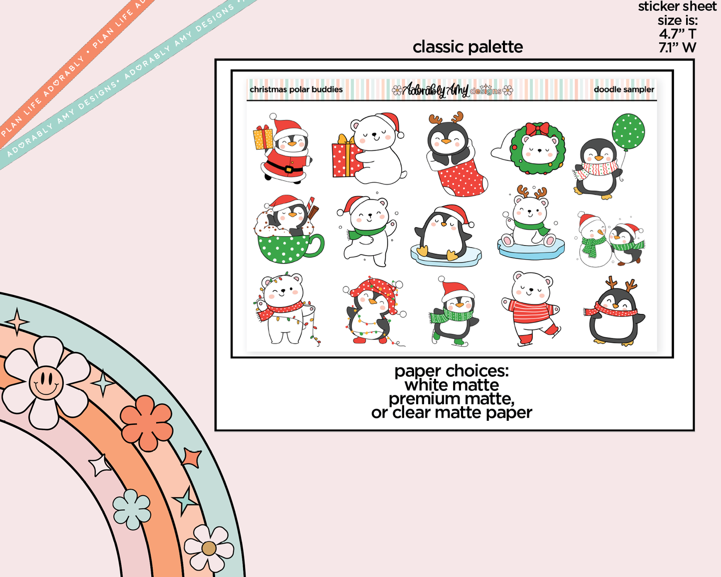 Polar Buddies Kawaii Decorative Planner Stickers