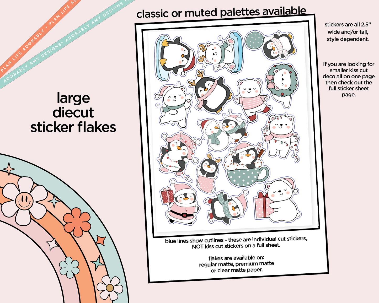 Polar Buddies Kawaii Decorative Planner Stickers