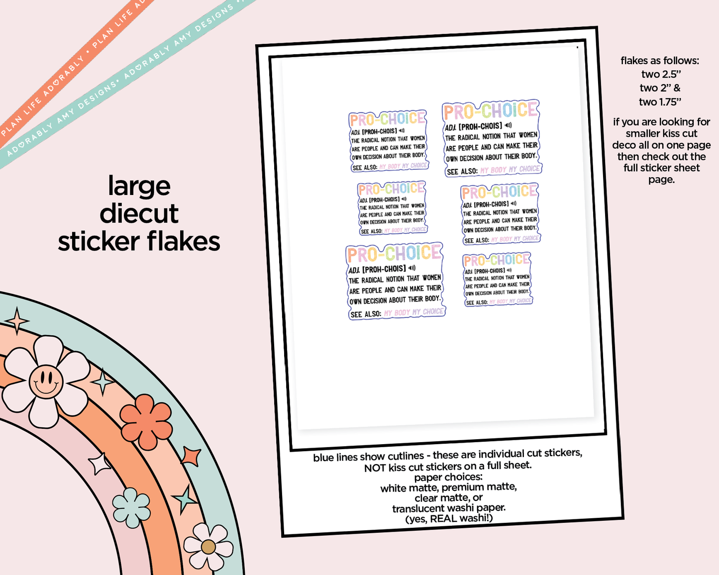 Pro-Choice Definition Typography Sampler Planner Stickers