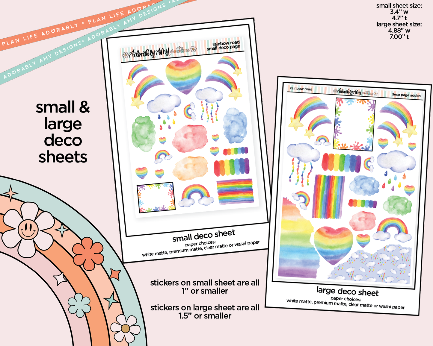 Rainbow Road Weekly Kit Deco Pages - All Sizes