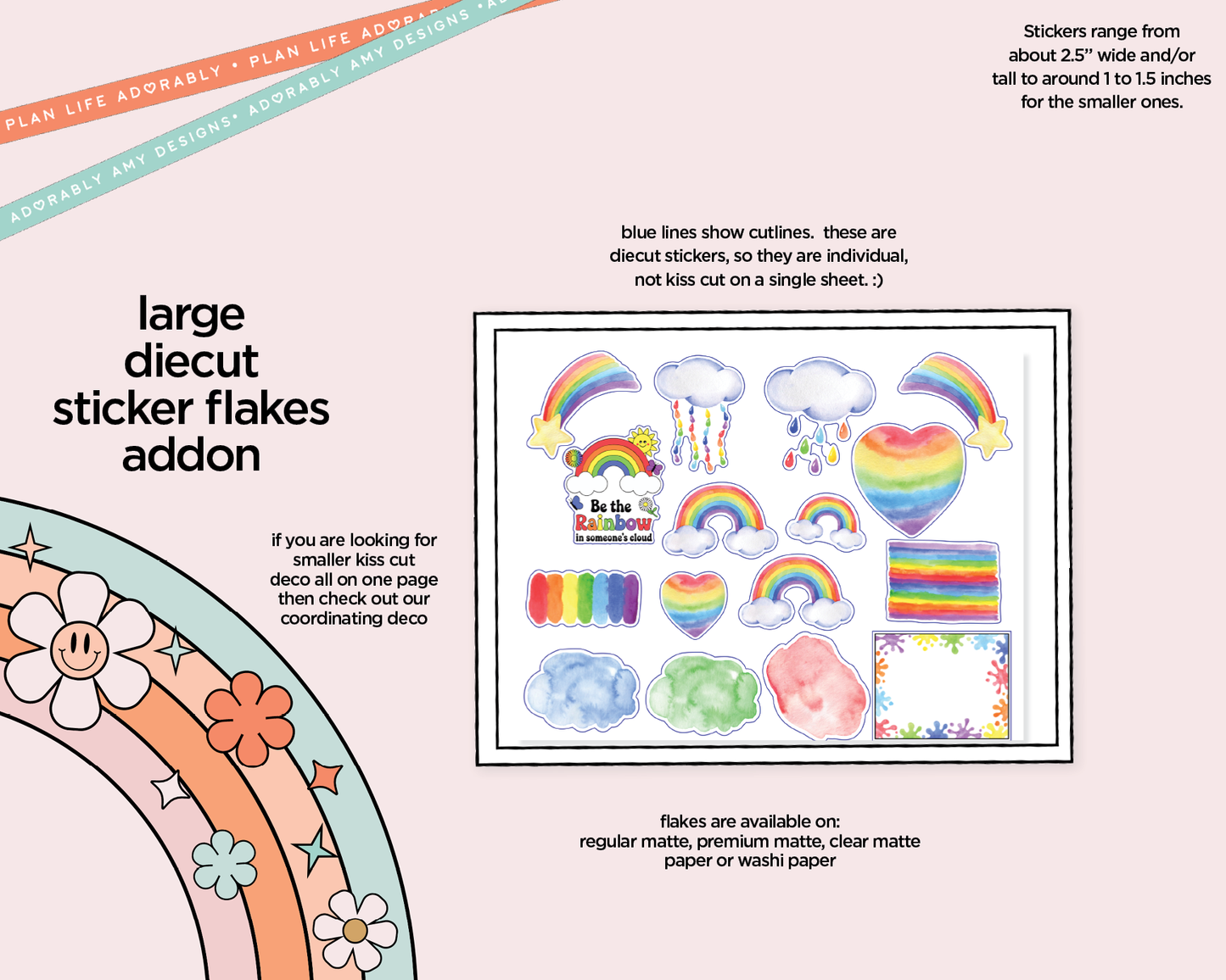 Rainbow Road Weekly Kit Deco Pages - All Sizes