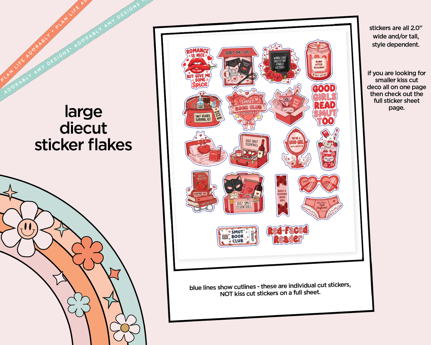 Romance is Nice but Give Me Some Spice Decorative Planner Stickers - Adorably Amy Designs