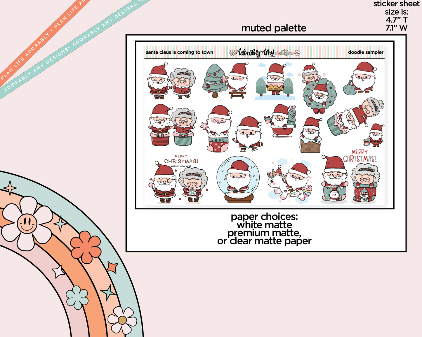 Santa Claus is Coming to Town Kawaii Decorative Planner Stickers
