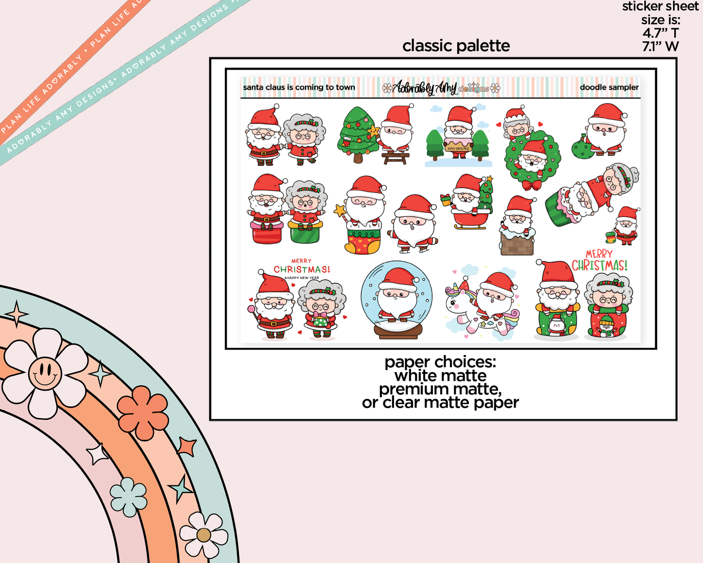 Santa Claus is Coming to Town Kawaii Decorative Planner Stickers
