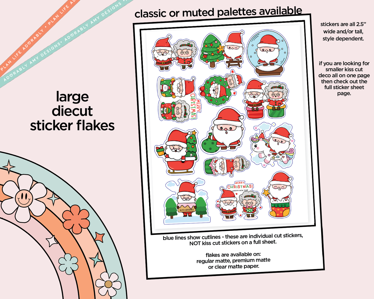 Santa Claus is Coming to Town Kawaii Decorative Planner Stickers