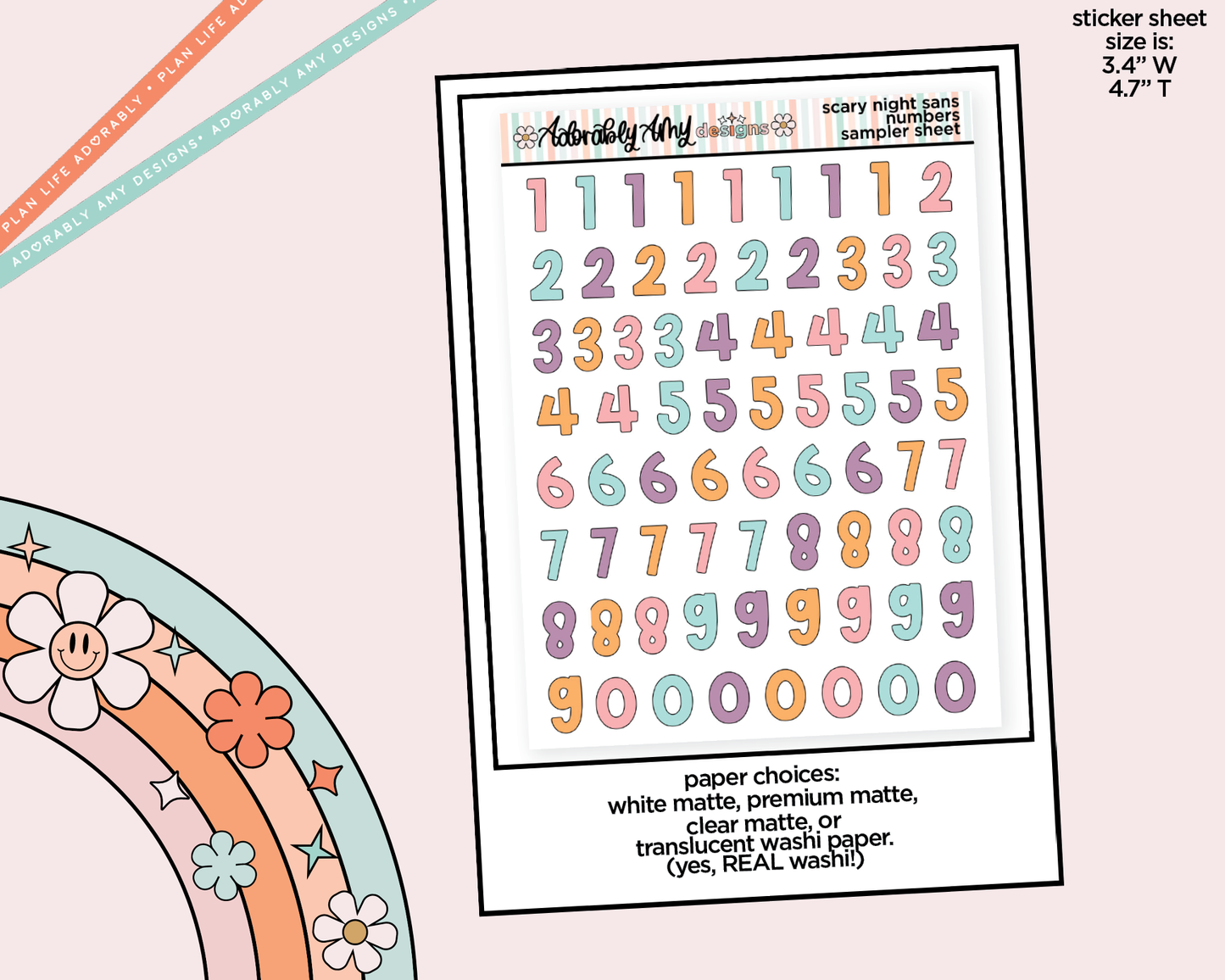 Scary Night Number Sans Stickers Deco Typography Sampler Planner Stickers