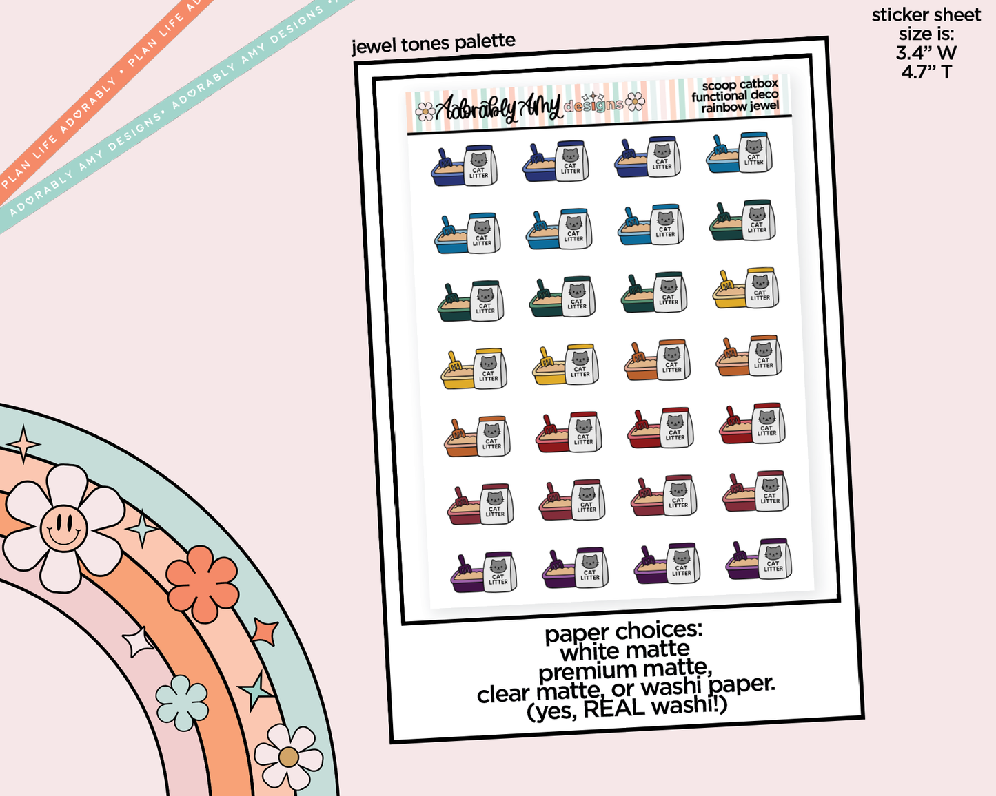 Rainbow Scoop Catbox Doodled Icon Stickers