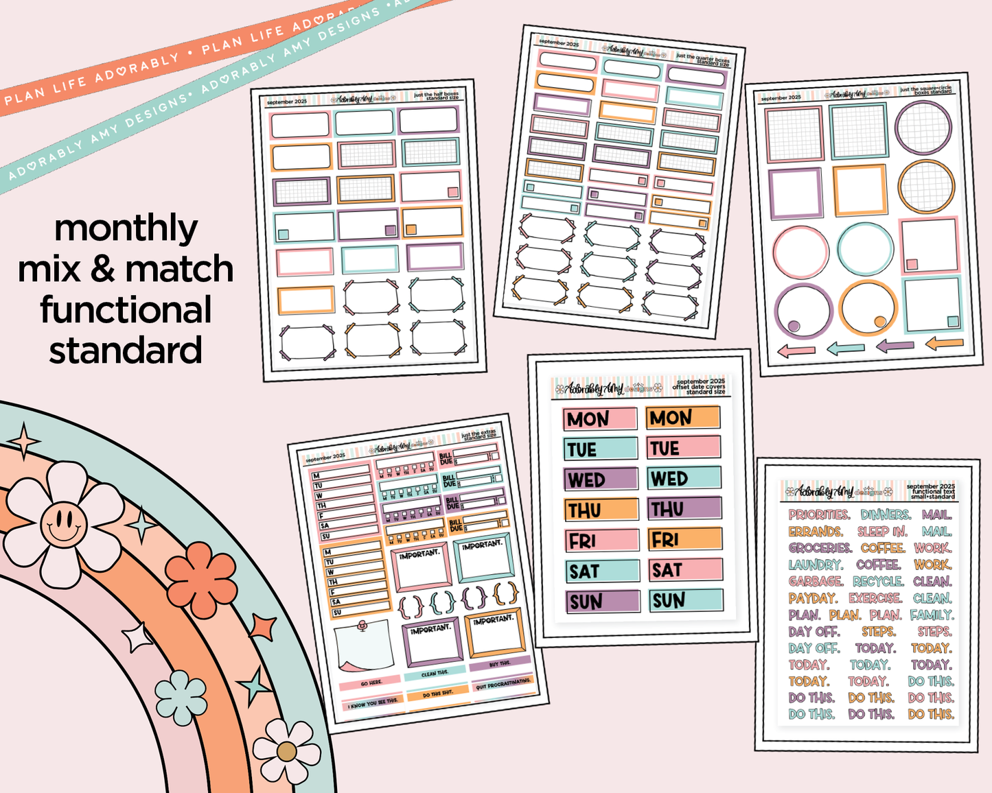 September 2025 Mix & Match Functional Sheets Limited Edition (3 sizes)