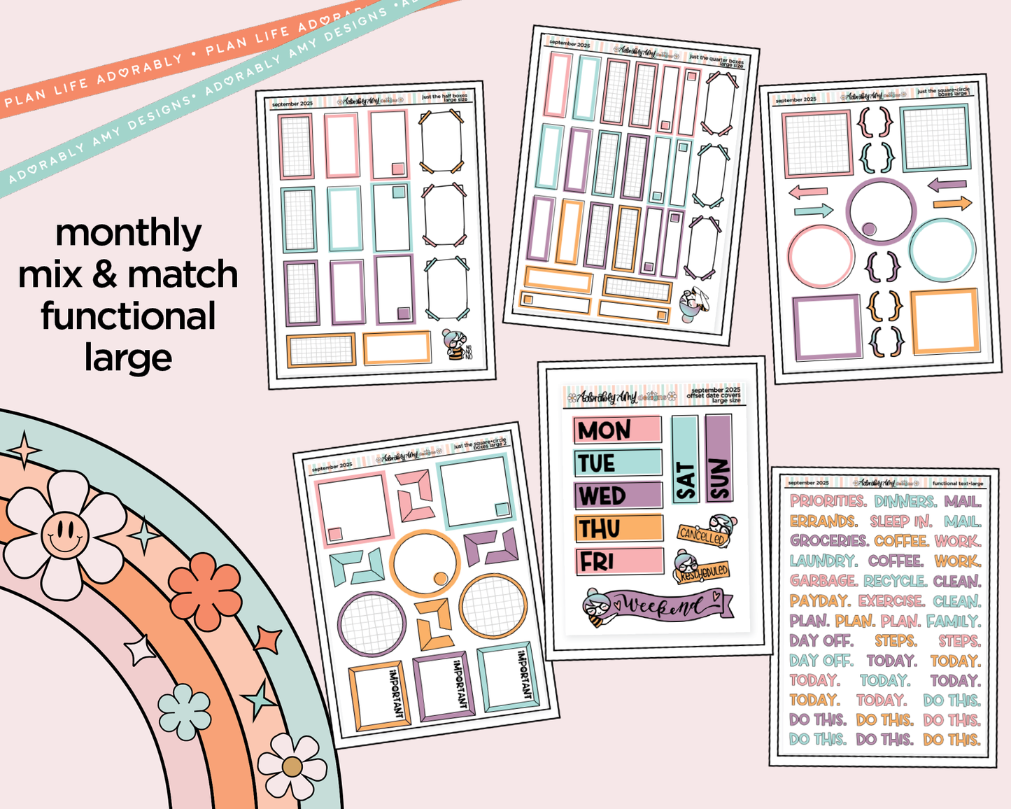 September 2025 Mix & Match Functional Sheets Limited Edition (3 sizes)
