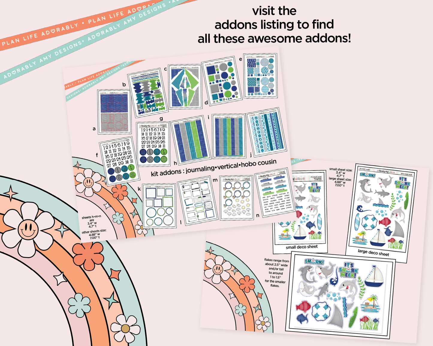 Vertical It's Shark Week! Kit for Vertical Standard Size Planners or Insert