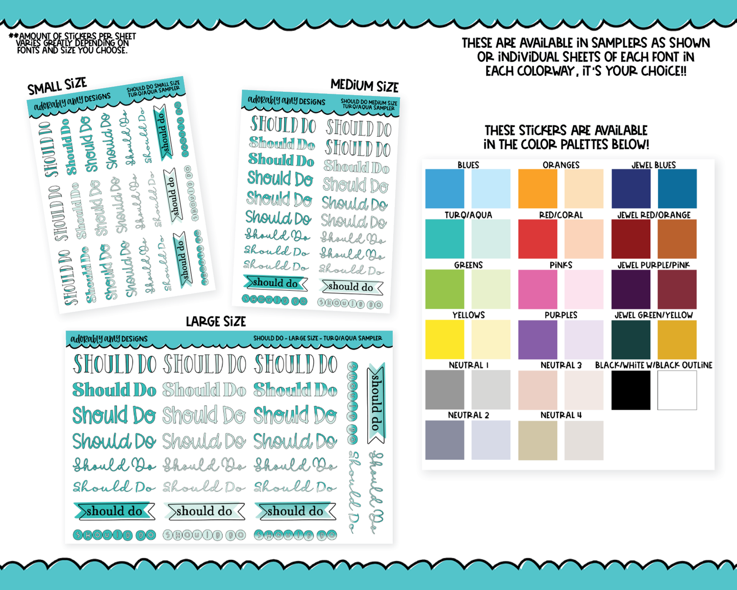 Rainbow or Black Should Do Reminder Stickers - 8 Fonts - Planner Stickers for any Planner or Insert