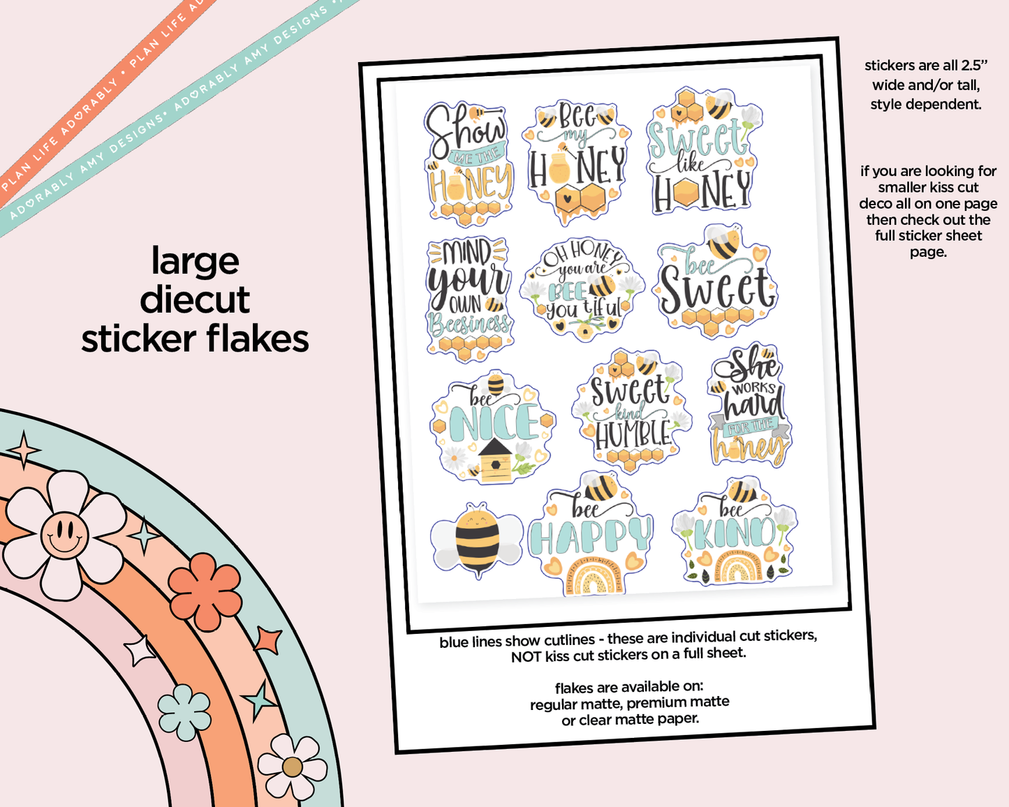 Show Me the Honey Deco Typography Sampler Planner Stickers
