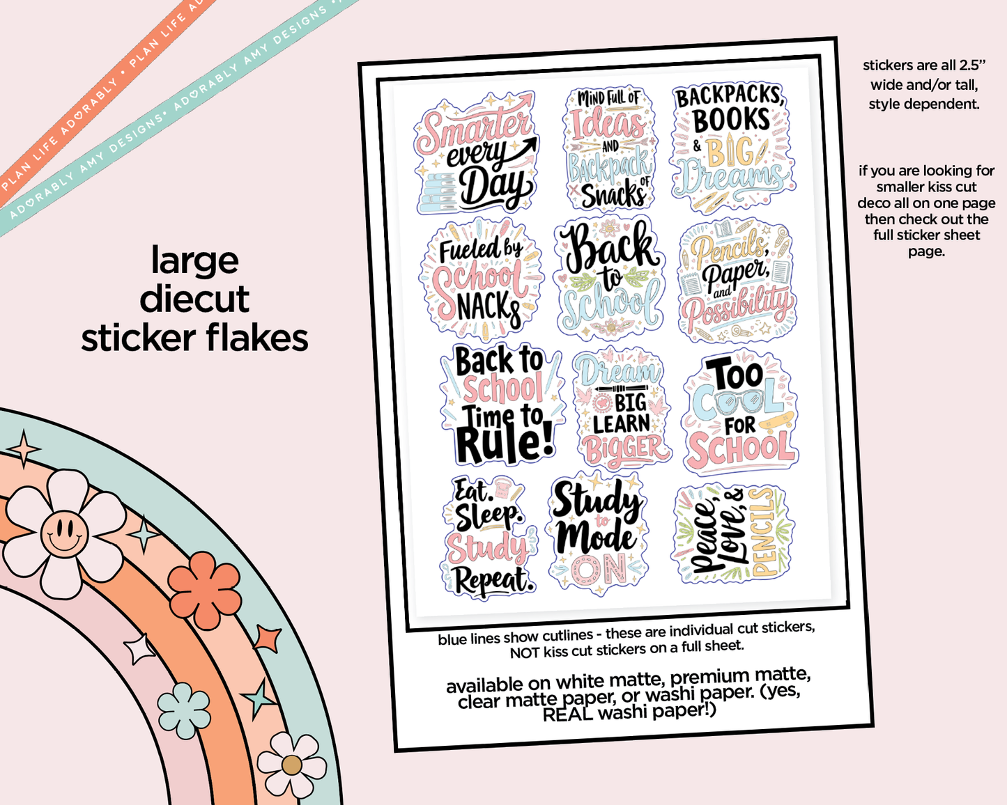 Smarter Every Day Deco Typography Sampler Planner Stickers