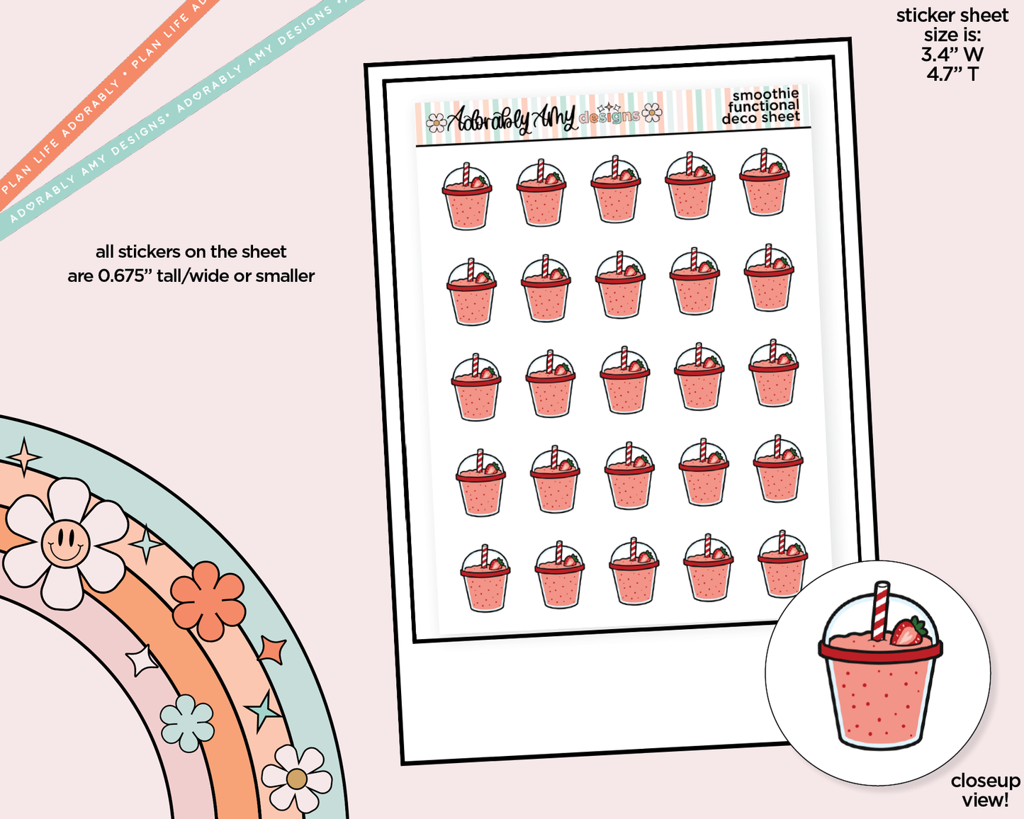 Smoothie Doodled Icon Stickers