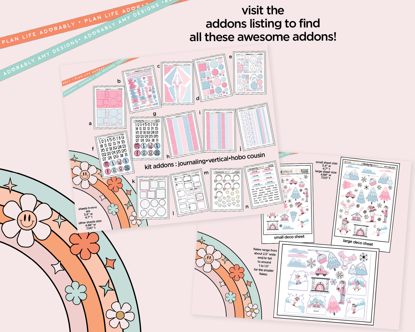 Journaling and Daily Planning Let it Snow Planner Sticker Kit