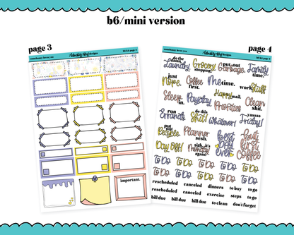 Mini B6 Somebunny Loves You Weekly Planner Sticker Kit sized for ANY Vertical Insert