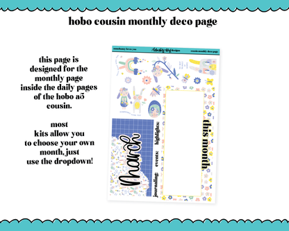 Hobonichi Cousin Monthly Pick Your Month Somebunny Loves You Planner Sticker Kit for Hobo Cousin or Similar Planners