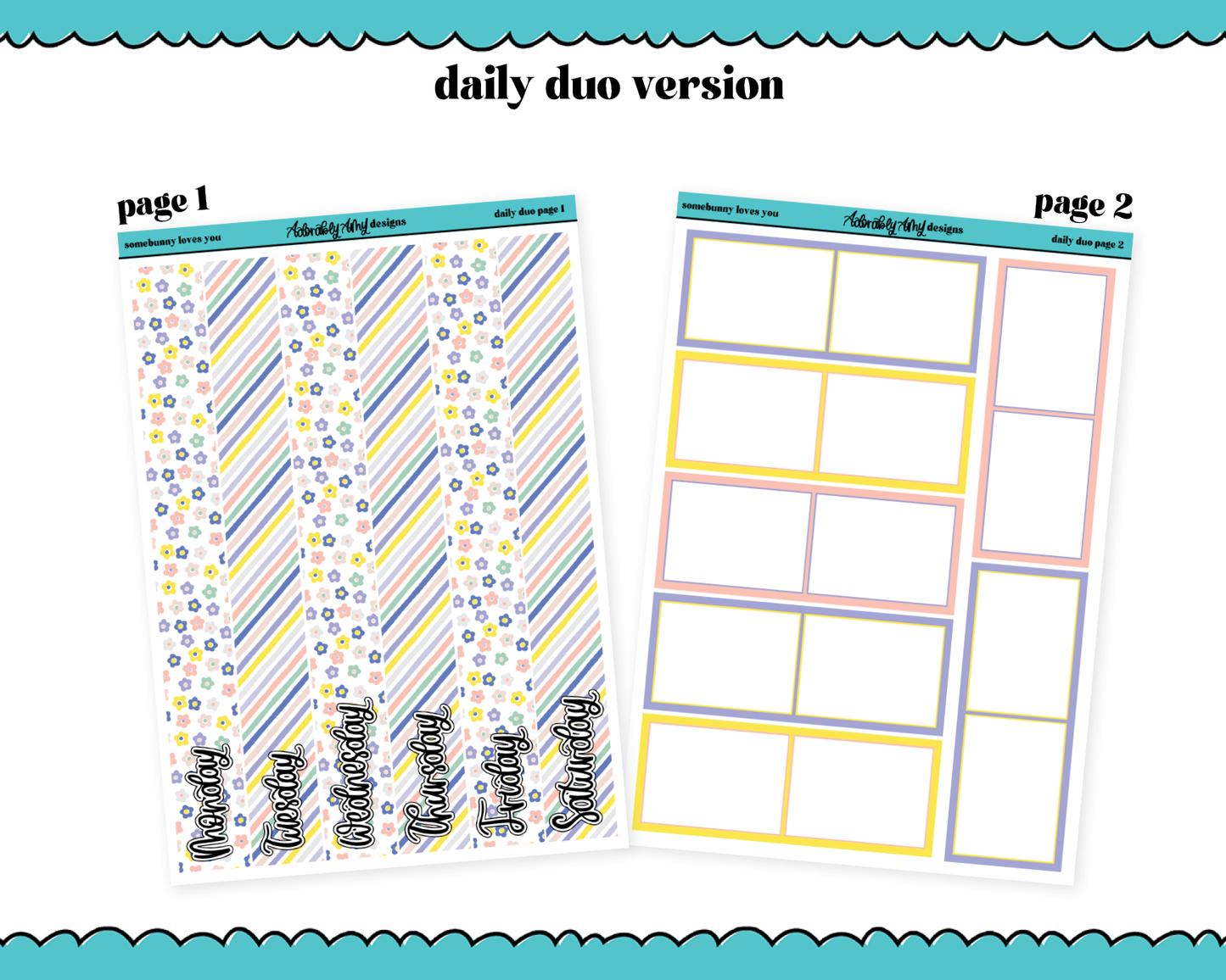 Daily Duo Somebunny Loves You Weekly Planner Sticker Kit for Daily Duo Planner
