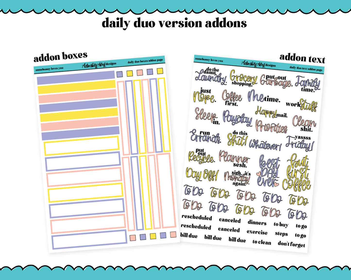 Daily Duo Somebunny Loves You Weekly Planner Sticker Kit for Daily Duo Planner