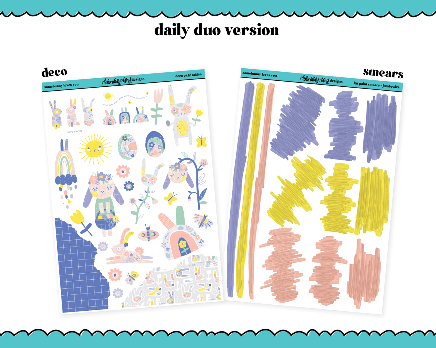 Daily Duo Somebunny Loves You Weekly Planner Sticker Kit for Daily Duo Planner