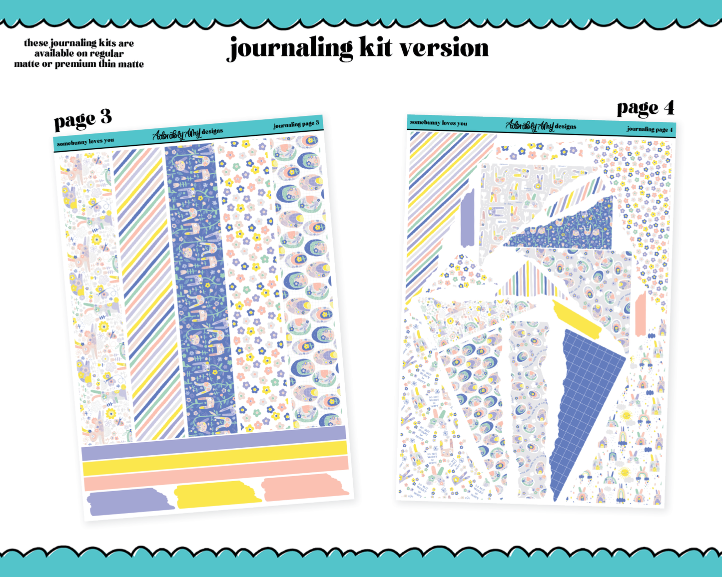 Journaling and Daily Planning Somebunny Loves You Planner Sticker Kit