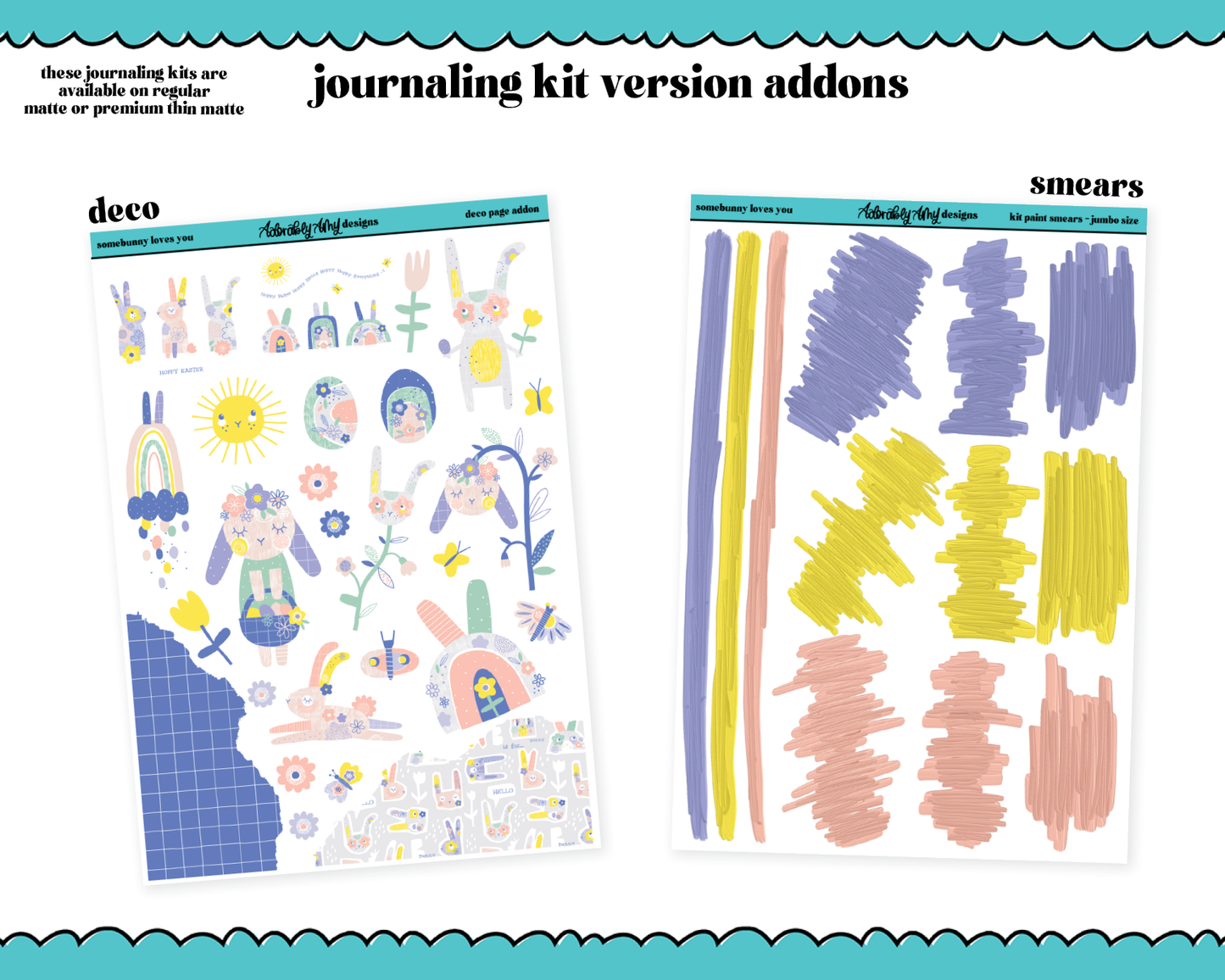 Journaling and Daily Planning Somebunny Loves You Planner Sticker Kit