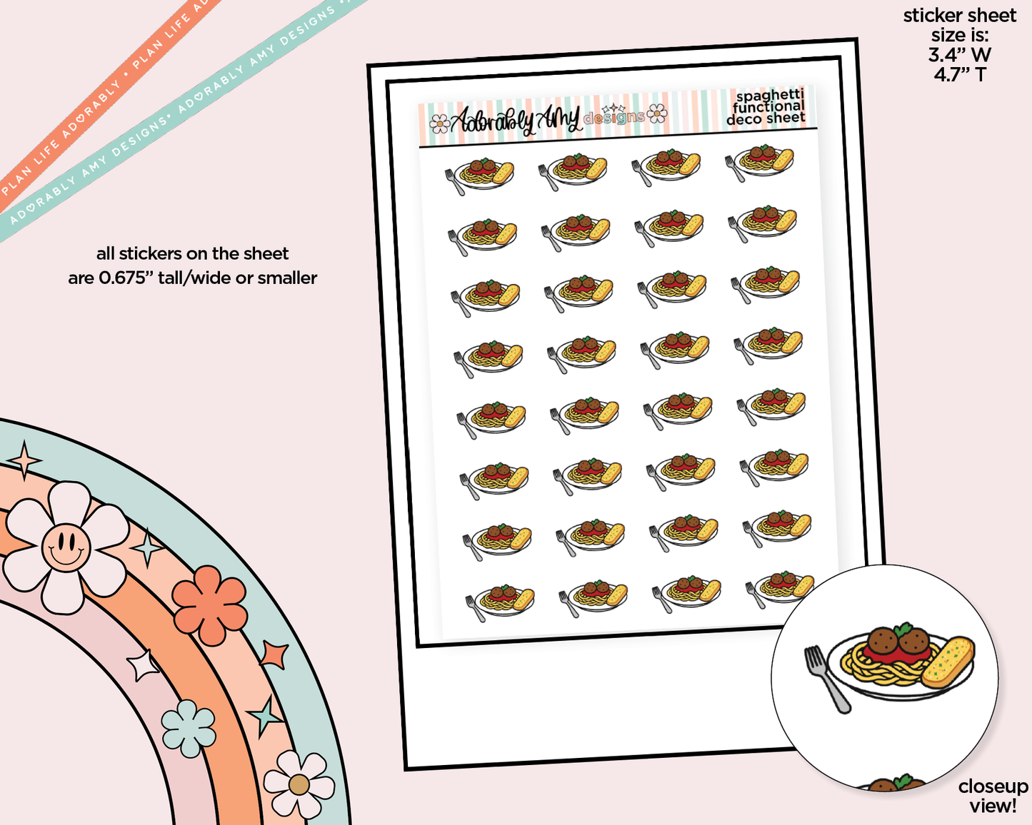Spaghetti Doodled Icon Stickers