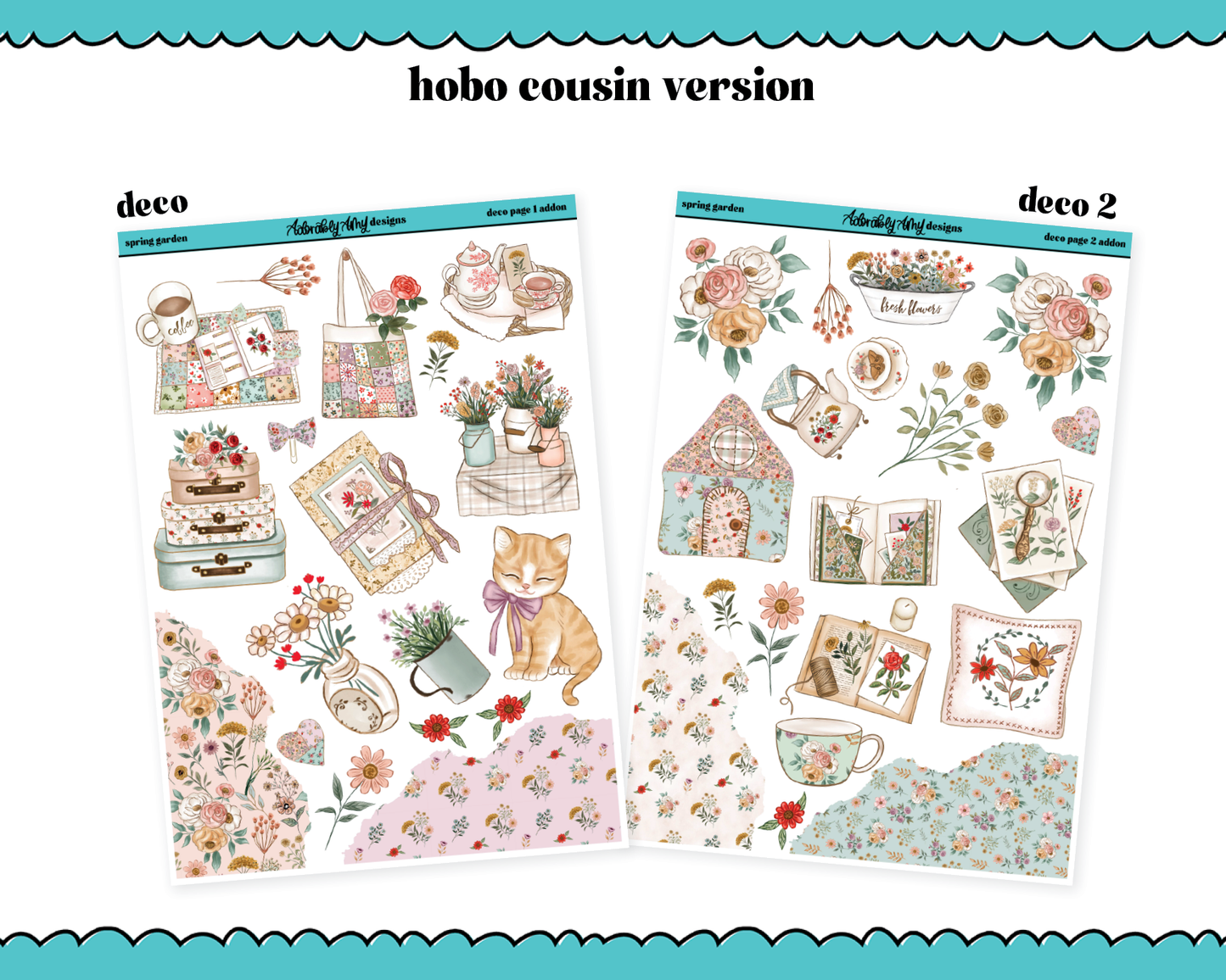 Hobonichi Cousin Weekly Spring Garden Planner Sticker Kit for Hobo Cousin or Similar Planners