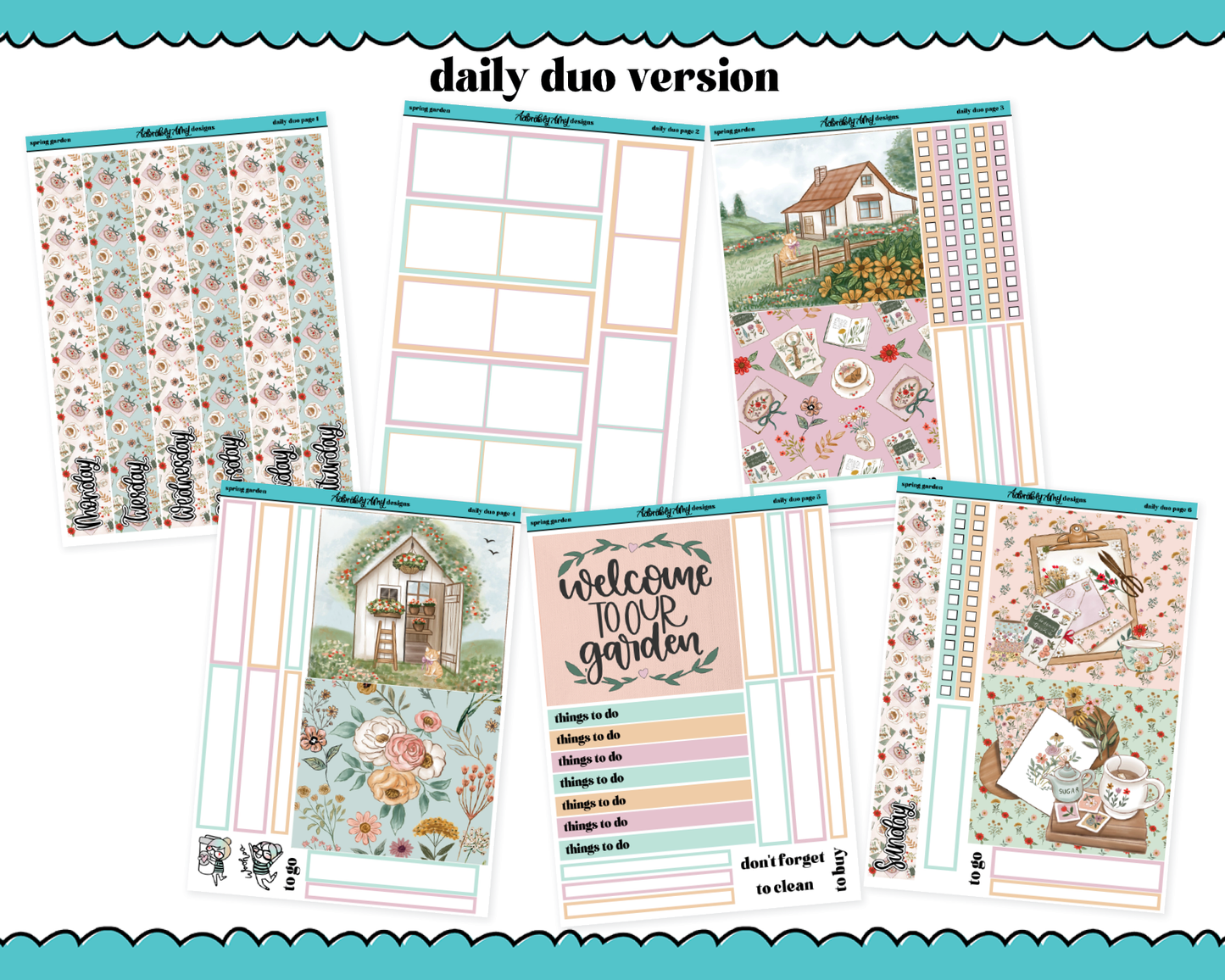 Daily Duo Spring Garden Weekly Planner Sticker Kit for Daily Duo Planner