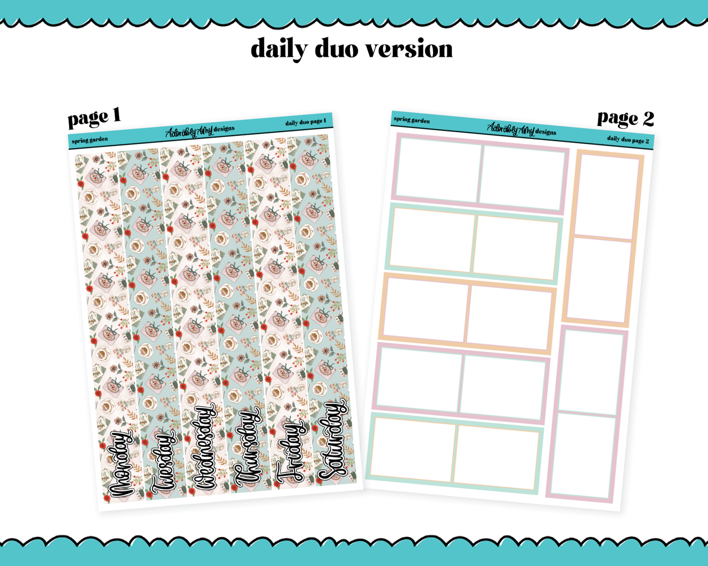 Daily Duo Spring Garden Weekly Planner Sticker Kit for Daily Duo Planner