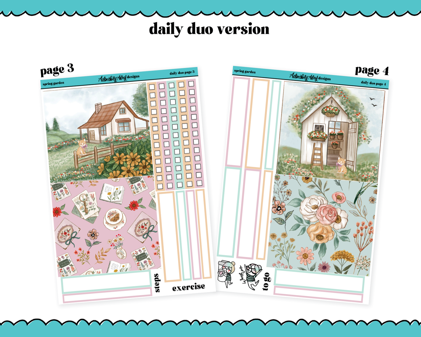 Daily Duo Spring Garden Weekly Planner Sticker Kit for Daily Duo Planner