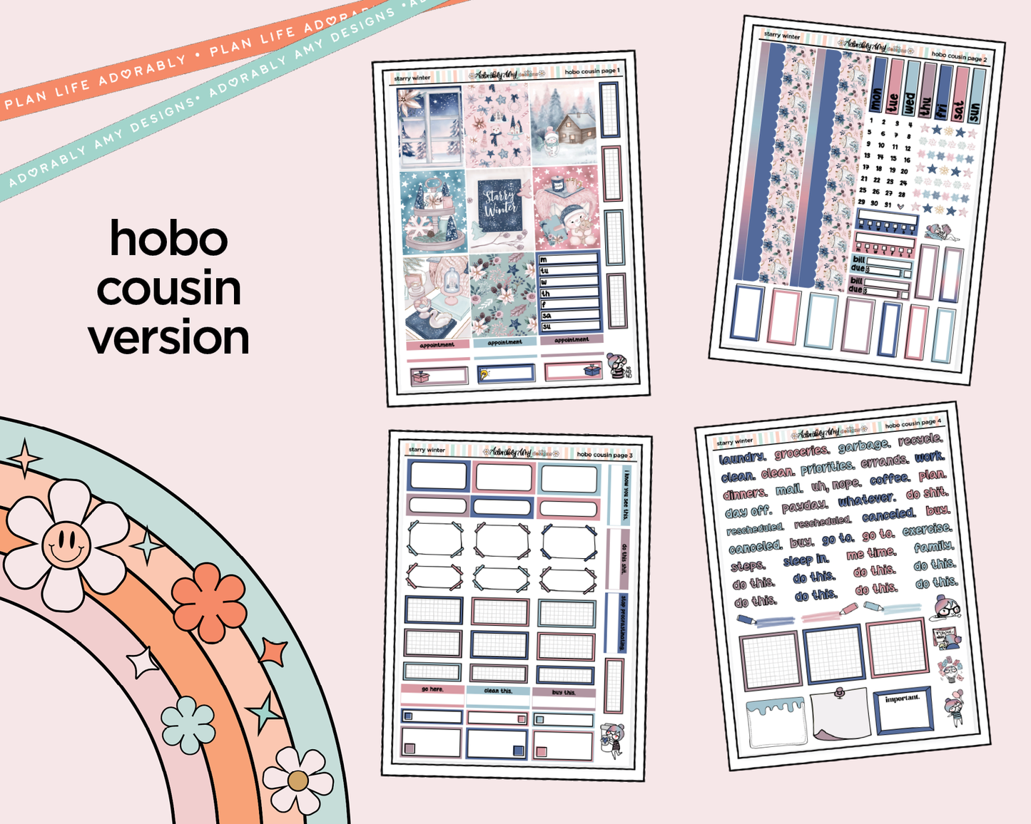 Hobonichi Cousin Weekly Starry Night Planner Sticker Kit for Hobo Cousin or Similar Planners
