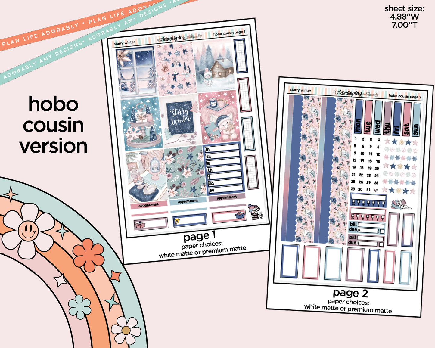 Hobonichi Cousin Weekly Starry Night Planner Sticker Kit for Hobo Cousin or Similar Planners