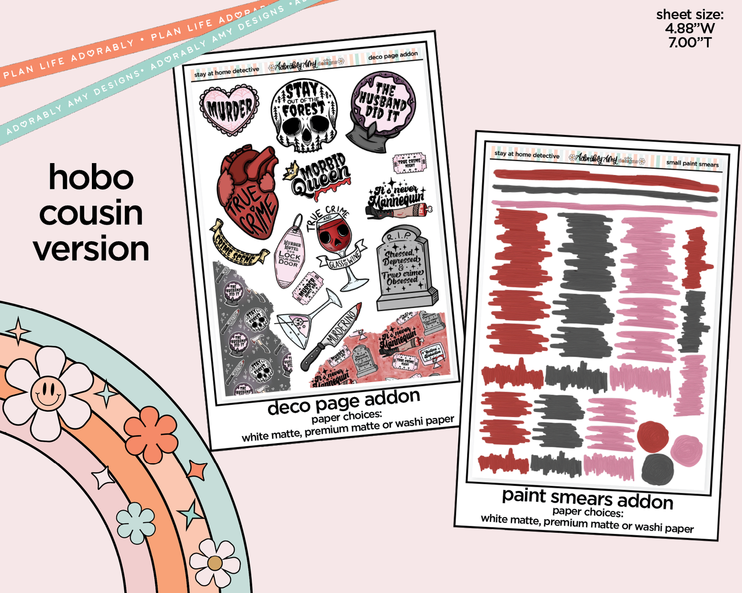 Hobonichi Cousin Weekly Stay at Home Detective Planner Sticker Kit for Hobo Cousin or Similar Planners