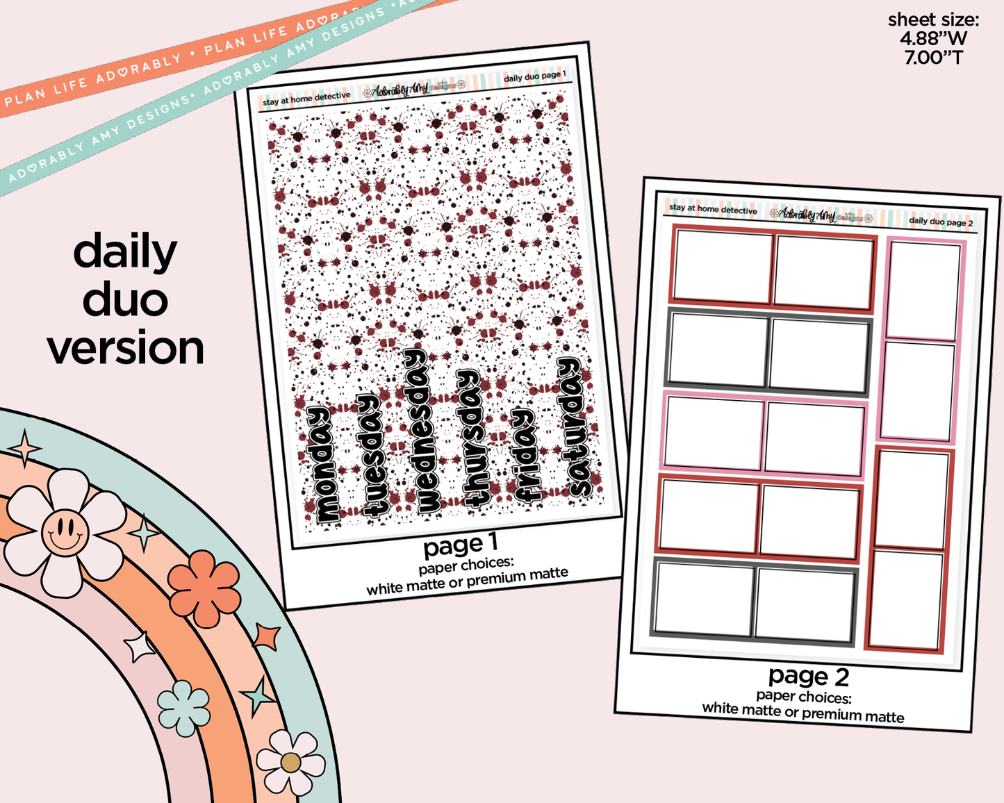 Daily Duo Stay at Home Detective Weekly Planner Sticker Kit for Daily Duo Planner