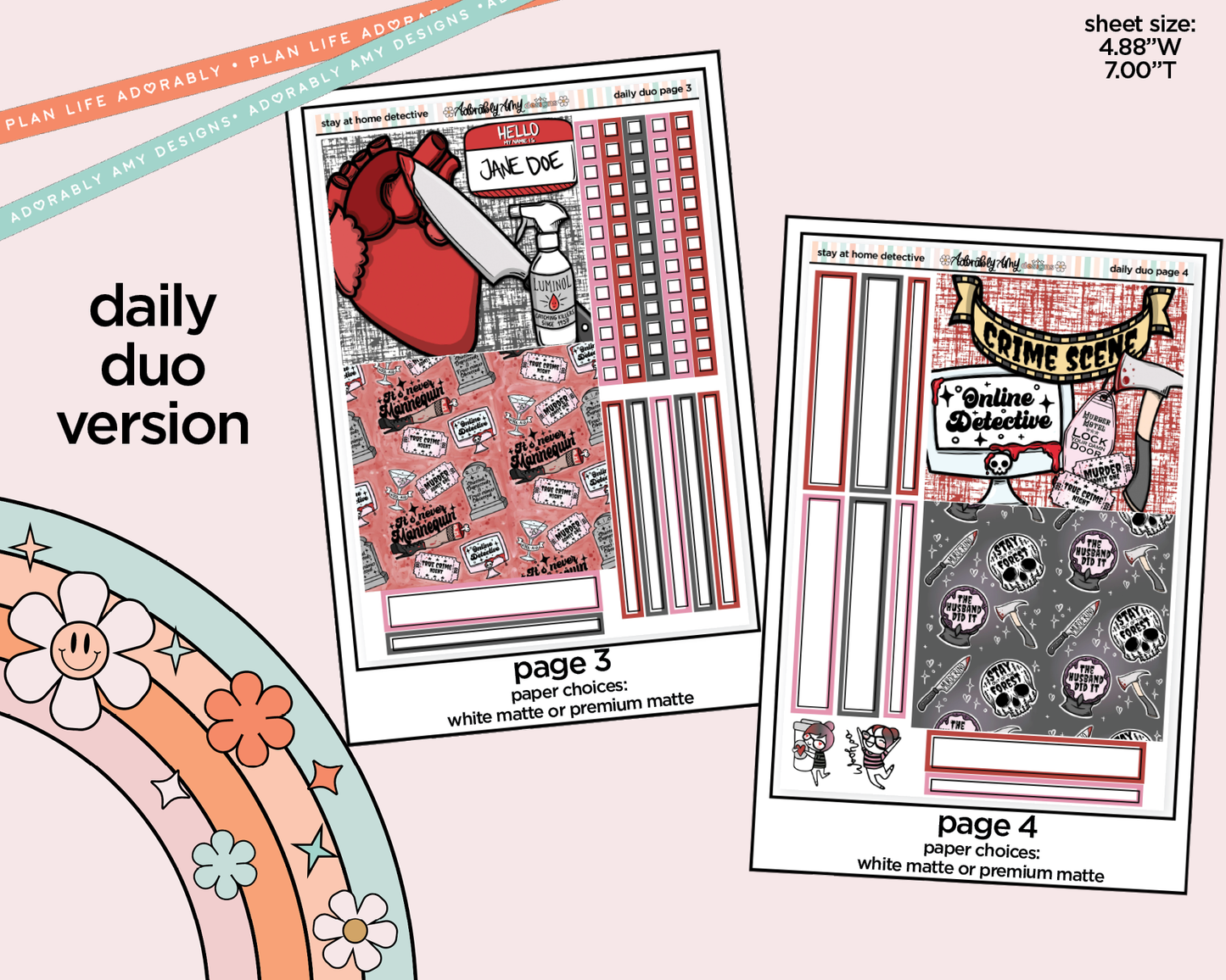 Daily Duo Stay at Home Detective Weekly Planner Sticker Kit for Daily Duo Planner
